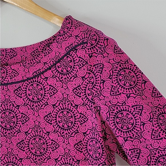 LANDS' END Sheath Dress with UPF 50 and 3/4 Sleeves in Bright Print - Picture 6 of 9